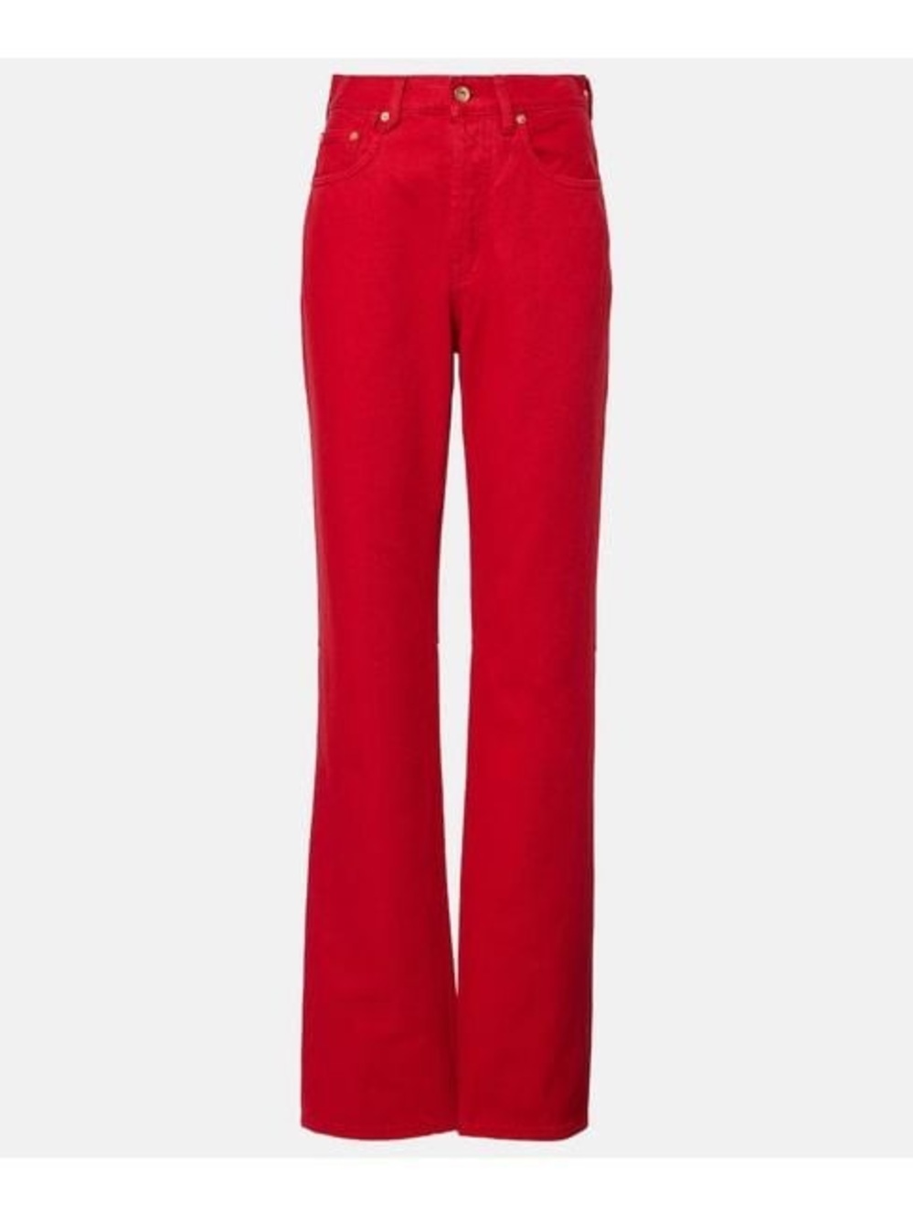 NWT Jacquemus Women's Red De-Nimes High-Rise Straight Jeans Size 26 *FLAWED